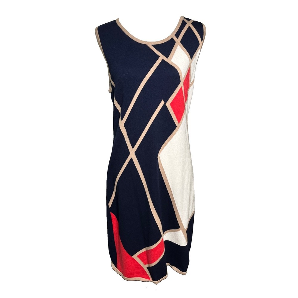 Vintage Carmen Marc Valvo Geometric Cardigan Dress Set Women's Size XL - Picture 9 of 11